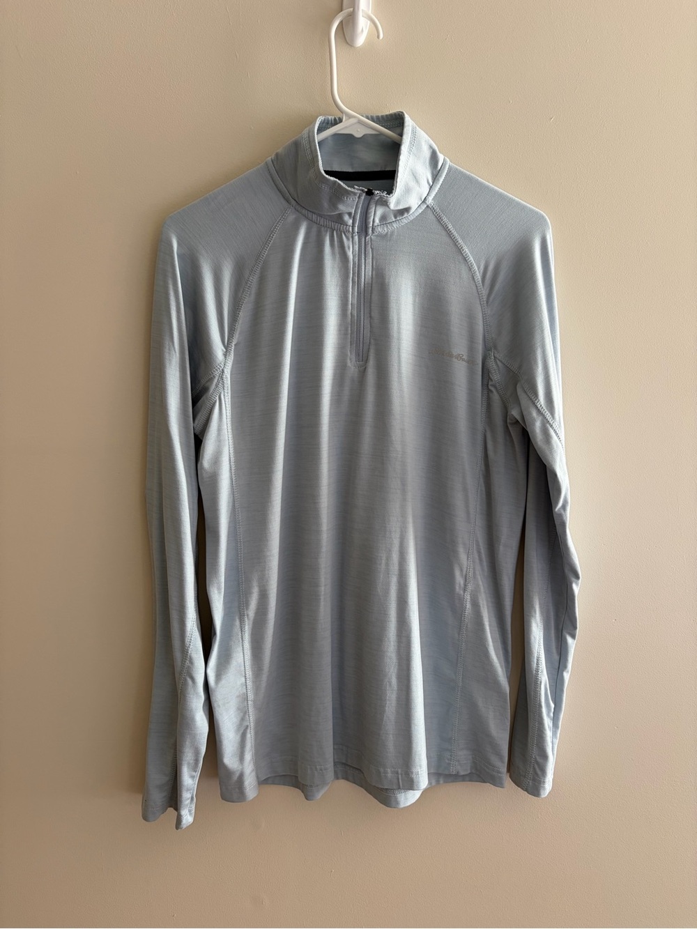 Eddie Bauer Light Blue Long-Sleeve Quarter-Zip Performance Shirt